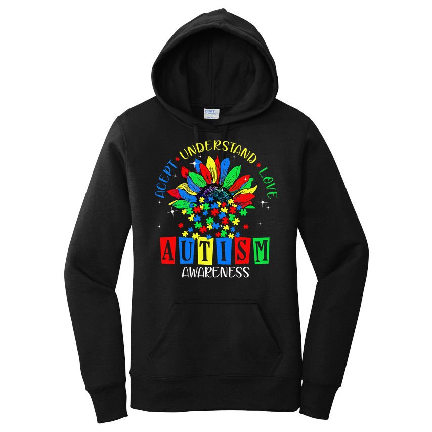 Autism Awareness Month Accept Understand Love Autism Mom Women's Pullover Hoodie