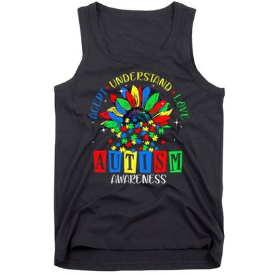 Autism Awareness Month Accept Understand Love Autism Mom Tank Top