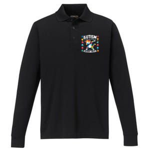 Autism Awareness Month Autism Cat Dabbing Support Autism Cute Gift Performance Long Sleeve Polo