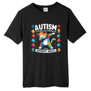 Autism Awareness Month Autism Cat Dabbing Support Autism Cute Gift Tall Fusion ChromaSoft Performance T-Shirt