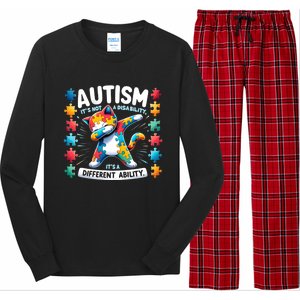 Autism Awareness Month Autism Cat Dabbing Support Autism Cute Gift Long Sleeve Pajama Set