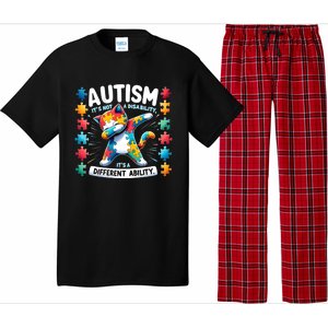 Autism Awareness Month Autism Cat Dabbing Support Autism Cute Gift Pajama Set