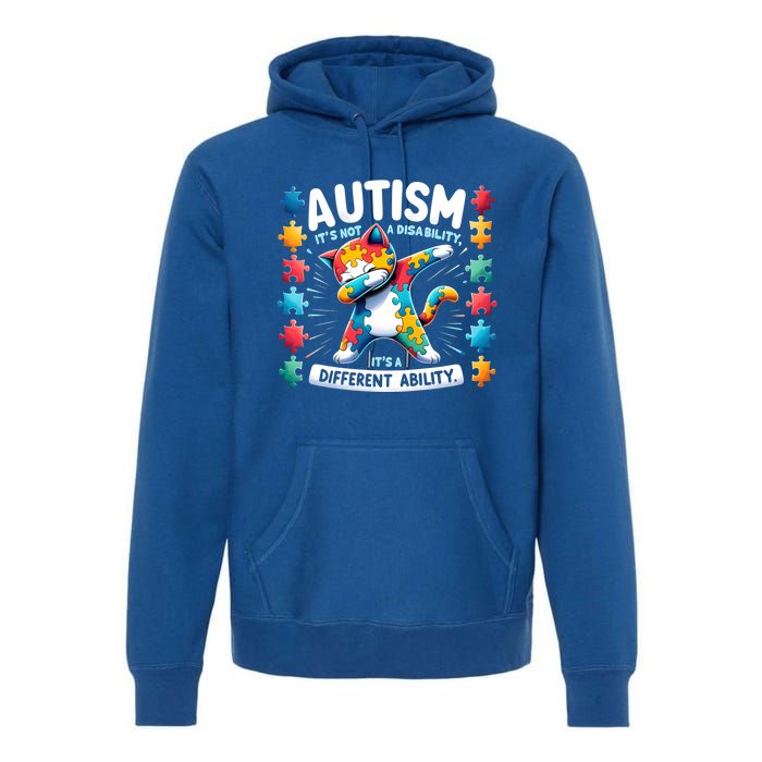 Autism Awareness Month Autism Cat Dabbing Support Autism Cute Gift Premium Hoodie