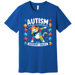 Autism Awareness Month Autism Cat Dabbing Support Autism Cute Gift Premium T-Shirt