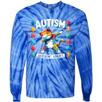 Autism Awareness Month Autism Cat Dabbing Support Autism Cute Gift Tie-Dye Long Sleeve Shirt