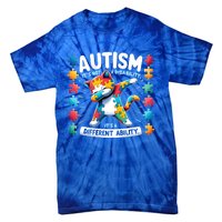 Autism Awareness Month Autism Cat Dabbing Support Autism Cute Gift Tie-Dye T-Shirt