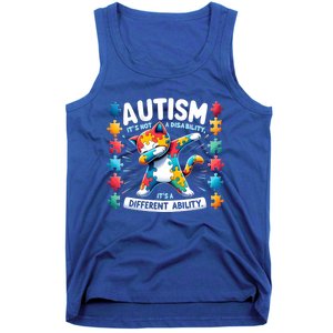 Autism Awareness Month Autism Cat Dabbing Support Autism Cute Gift Tank Top