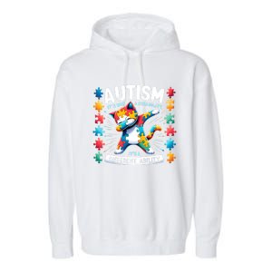 Autism Awareness Month Autism Cat Dabbing Support Autism Cute Gift Garment-Dyed Fleece Hoodie