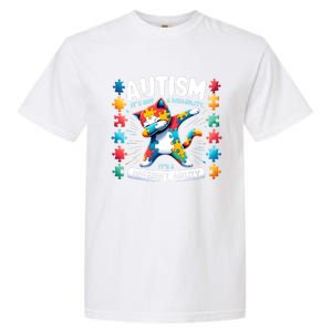 Autism Awareness Month Autism Cat Dabbing Support Autism Cute Gift Garment-Dyed Heavyweight T-Shirt