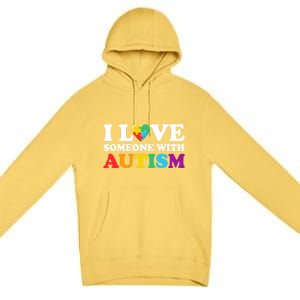 Autism Awareness Month Autism Mom I Love Someone With Autism Gift Premium Pullover Hoodie