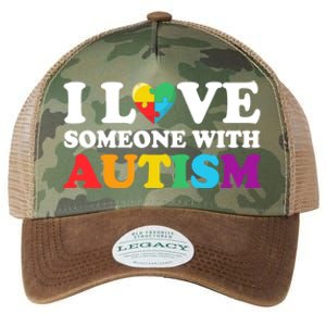 Autism Awareness Month Autism Mom I Love Someone With Autism Gift Legacy Tie Dye Trucker Hat