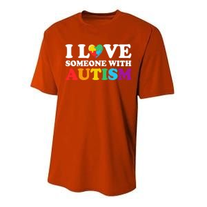 Autism Awareness Month Autism Mom I Love Someone With Autism Gift Performance Sprint T-Shirt