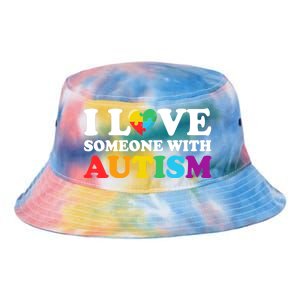 Autism Awareness Month Autism Mom I Love Someone With Autism Gift Tie Dye Newport Bucket Hat