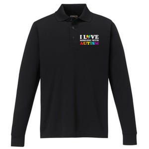 Autism Awareness Month Autism Mom I Love Someone With Autism Gift Performance Long Sleeve Polo