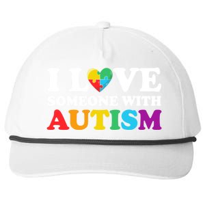 Autism Awareness Month Autism Mom I Love Someone With Autism Gift Snapback Five-Panel Rope Hat