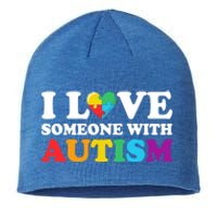 Autism Awareness Month Autism Mom I Love Someone With Autism Gift Sustainable Beanie