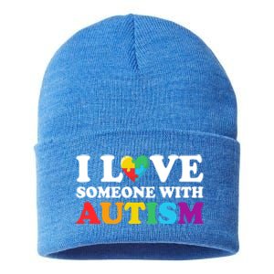 Autism Awareness Month Autism Mom I Love Someone With Autism Gift Sustainable Knit Beanie