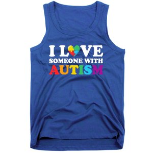 Autism Awareness Month Autism Mom I Love Someone With Autism Gift Tank Top