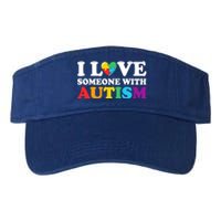 Autism Awareness Month Autism Mom I Love Someone With Autism Gift Valucap Bio-Washed Visor