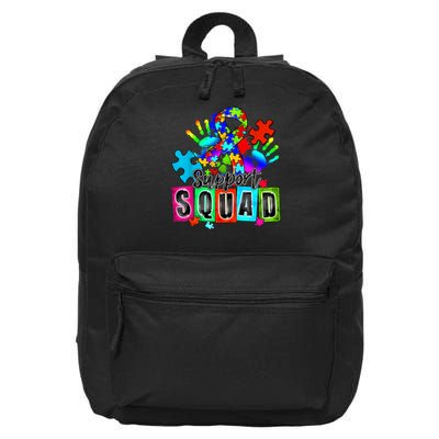 Autism Awareness Month Ribbon Support Squad Women 16 in Basic Backpack