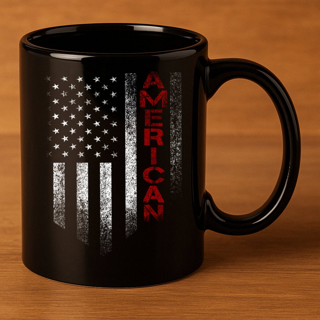 American 11oz C Handle Ceramic Mug