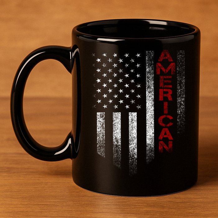 American 11oz C Handle Ceramic Mug