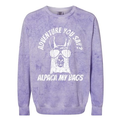 Adventure Alpaca My Bags Colorblast Crewneck Sweatshirt