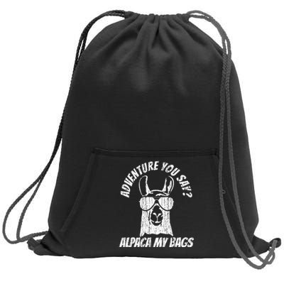 Adventure Alpaca My Bags Sweatshirt Cinch Pack Bag