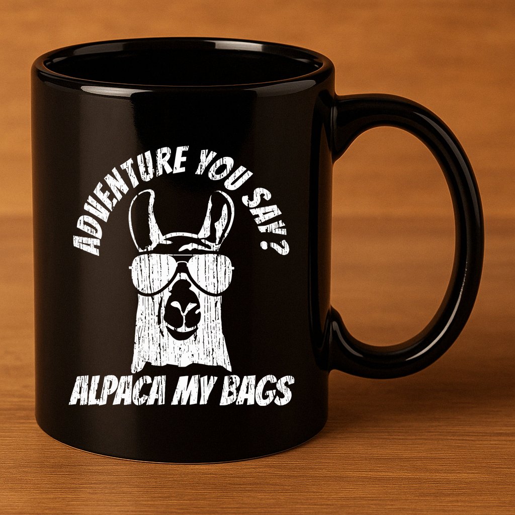 Adventure Alpaca My Bags 11oz C Handle Ceramic Mug