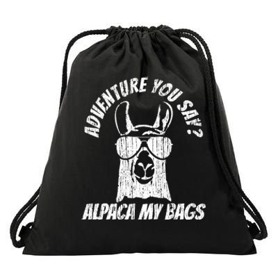 Adventure Alpaca My Bags Drawstring Bag