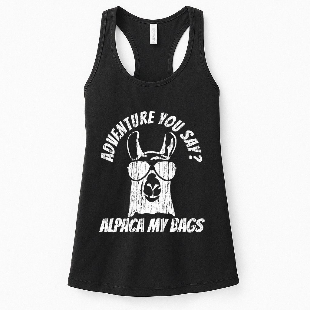 Adventure Alpaca My Bags Womens Tank Top