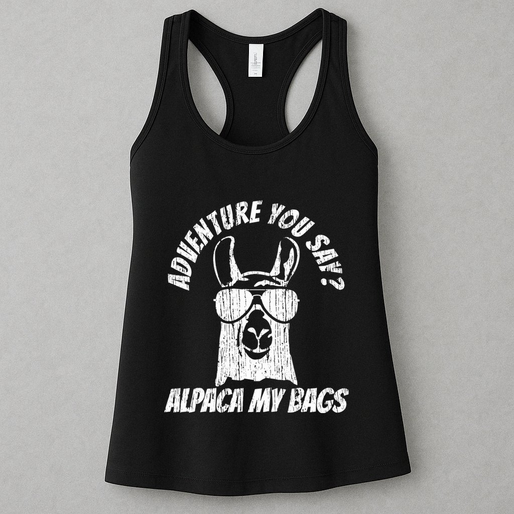 Adventure Alpaca My Bags Womens Tank Top