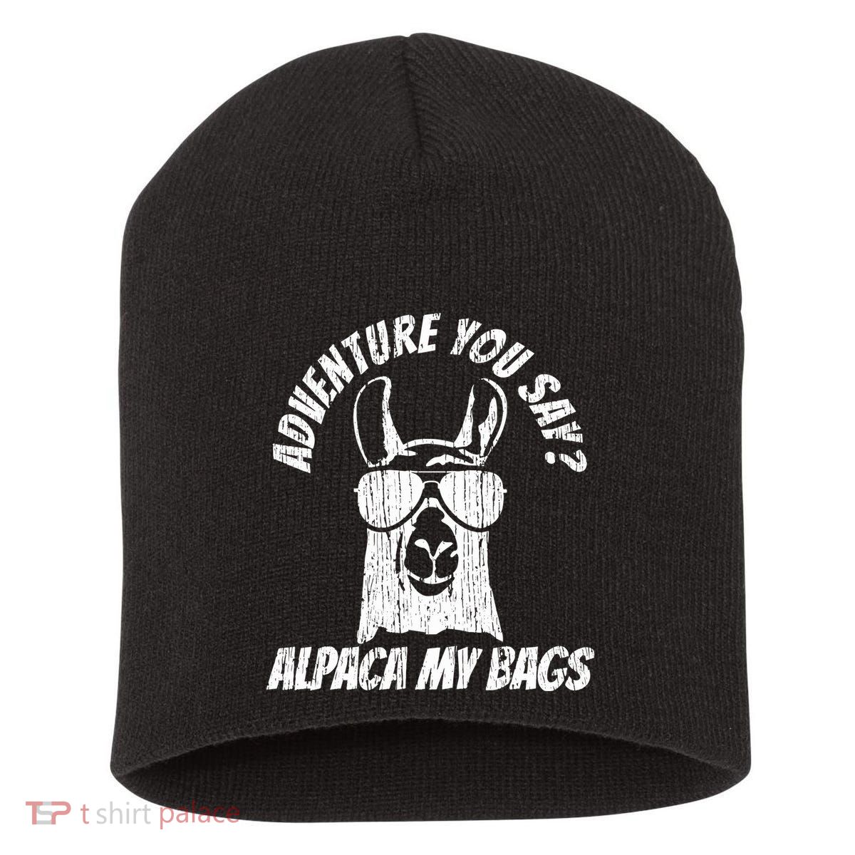 Adventure Alpaca My Bags Short Acrylic Beanie