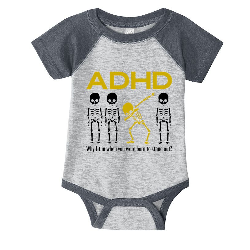 Adhd Awareness Motivational Dancing Skeleton Infant Baby Jersey Bodysuit