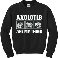 Axolotls Are My Thing Funny  Axolotl Kids Sweatshirt