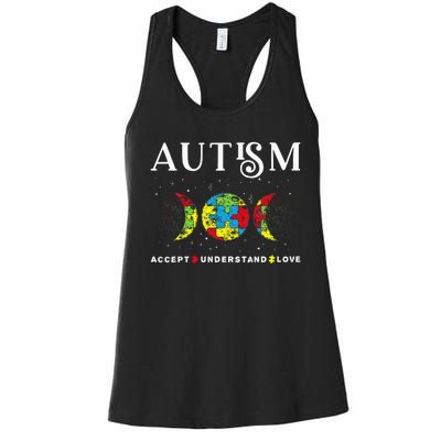 Autism Awareness Month Day Accept Understand Love Women's Racerback Tank