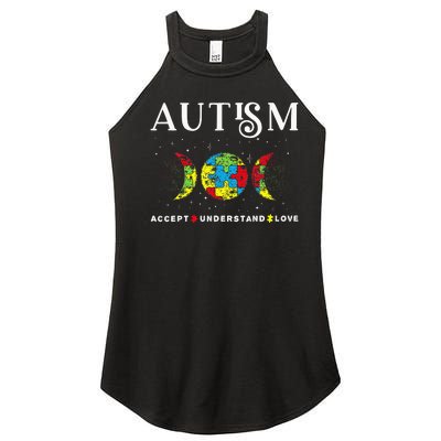 Autism Awareness Month Day Accept Understand Love Women’s Perfect Tri Rocker Tank