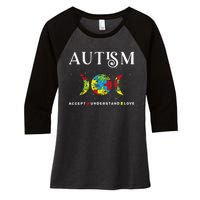 Autism Awareness Month Day Accept Understand Love Women's Tri-Blend 3/4-Sleeve Raglan Shirt