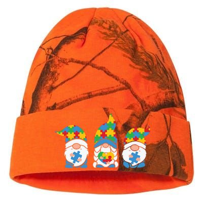 Autism Awareness Month Gift Three Gnomes Puzzle Kati Licensed 12" Camo Beanie