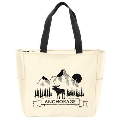 Anchorage Alaska Mountain Moose Gift Cool Anchorage Zip Tote Bag