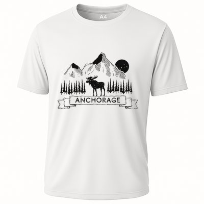 Anchorage Alaska Mountain Moose Gift Cool Anchorage Performance Shirt