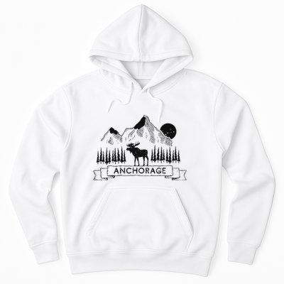 Anchorage Alaska Mountain Moose Gift Cool Anchorage Hoodie