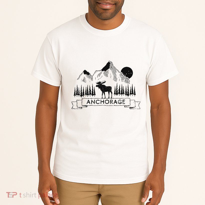 Anchorage Alaska Mountain Moose Gift Cool Anchorage Tall T-Shirt