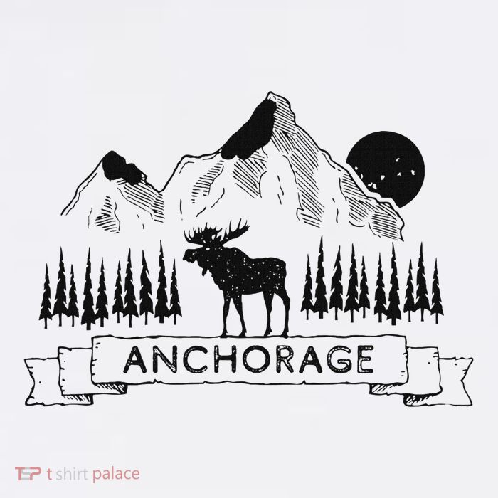 Anchorage Alaska Mountain Moose Gift Cool Anchorage Flatbill Hat