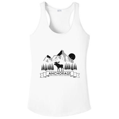 Anchorage Alaska Mountain Moose Gift Cool Anchorage Ladies PosiCharge Competitor Racerback Tank