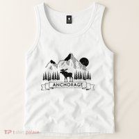 Anchorage Alaska Mountain Moose Gift Cool Anchorage Tank Top