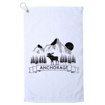 Anchorage Alaska Mountain Moose Gift Cool Anchorage Golf Towel