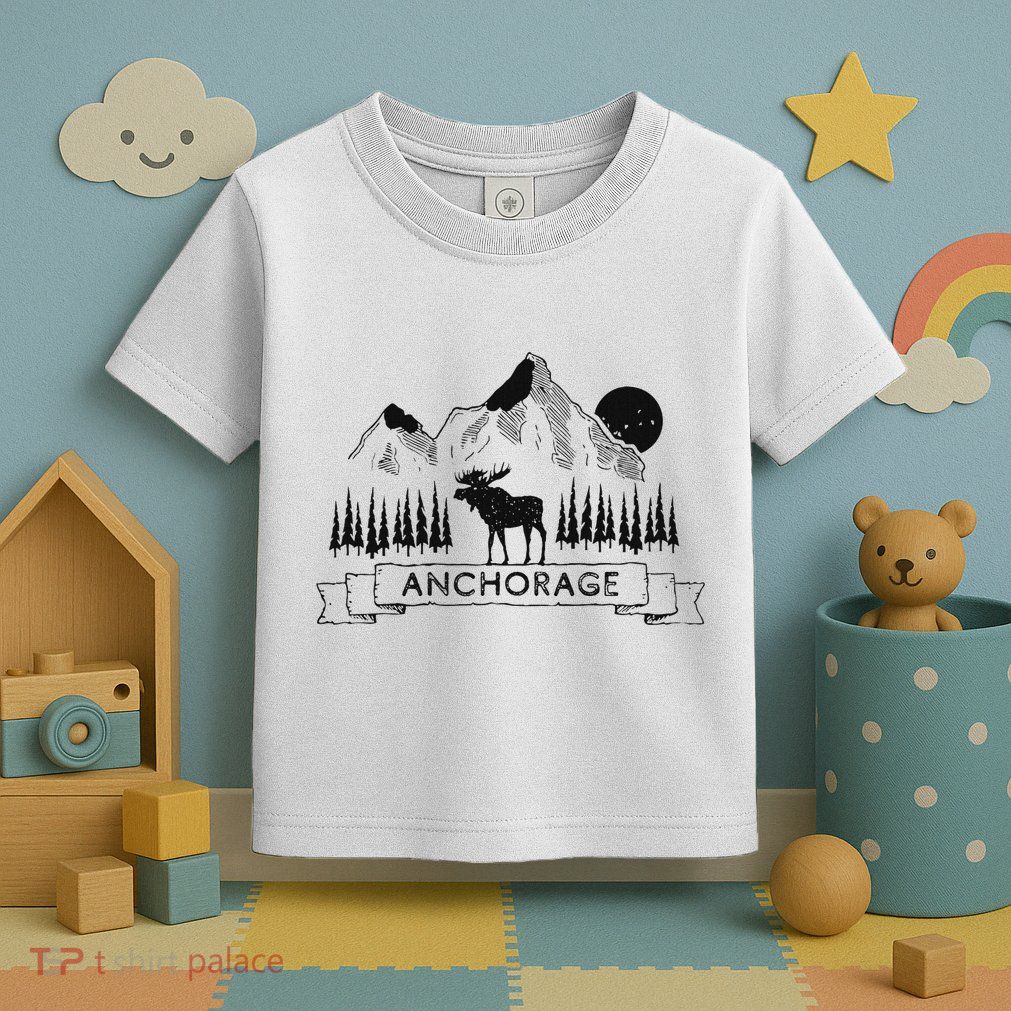 Anchorage Alaska Mountain Moose Gift Cool Anchorage Toddler T-Shirt
