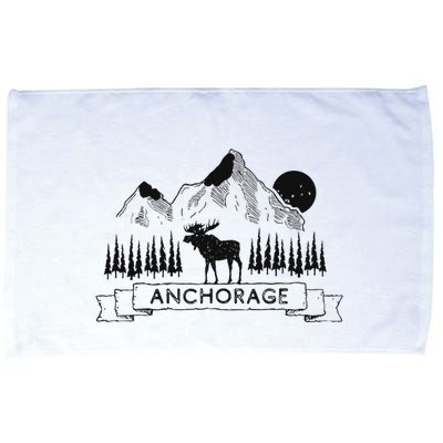 Anchorage Alaska Mountain Moose Gift Cool Anchorage Microfiber Hand Towel