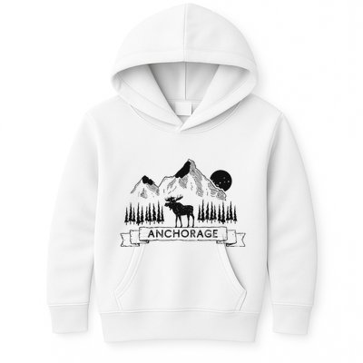 Anchorage Alaska Mountain Moose Gift Cool Anchorage Kids Hoodie